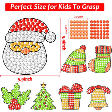 Qyeahkj 7pcs Christmas Arts and Crafts, Winter Art Crafts Christmas Suncatcher Kits for Children Teenagers Kids at 6-8, Christma