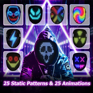 Mr.Pang LED Mask Light up Mask with Gesture Sensing, Cool Face Transforming Mask, Perfect Gifts for Halloween Christmas Birthday