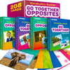 QUOKKA 208 Vocabulary Flash Cards Set - Go Together and Opposites Matching Card Game with Realistic Images for Pre-K and Kinderg