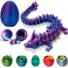 3D Printed Dragon Eggs with Dragon Inside - Fun Fidget Figurine Toys Easter Basket Stuffers Surprise Mystery Crystal Printing Dragon Egg mature-themed Home Office Desk Decor Toy Gifts (Laser Purple)