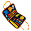 Teach My Busy Board Montessori Toy - Medium Orange Fabric - Educational Sensory Toy for Preschoolers - Model 0061