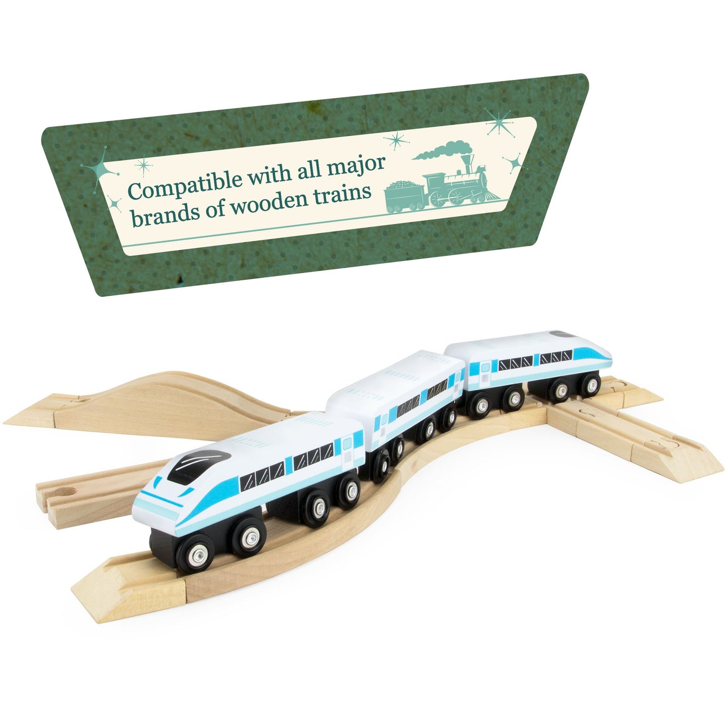 Conductor Carl Wood Train Track Expansion Packs| Compatible with Most Train Tracks| 3.5'' Straight Tracks -1 Count (Pack of 4)