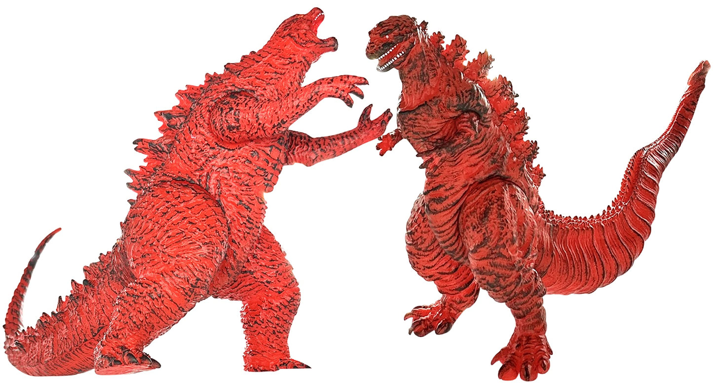 Twcare Set Of 2 Godzilla Legendary Fire Shin Figure Flaming King Of The Monsters Toys, Movable Joints Burning Action Movie Serie