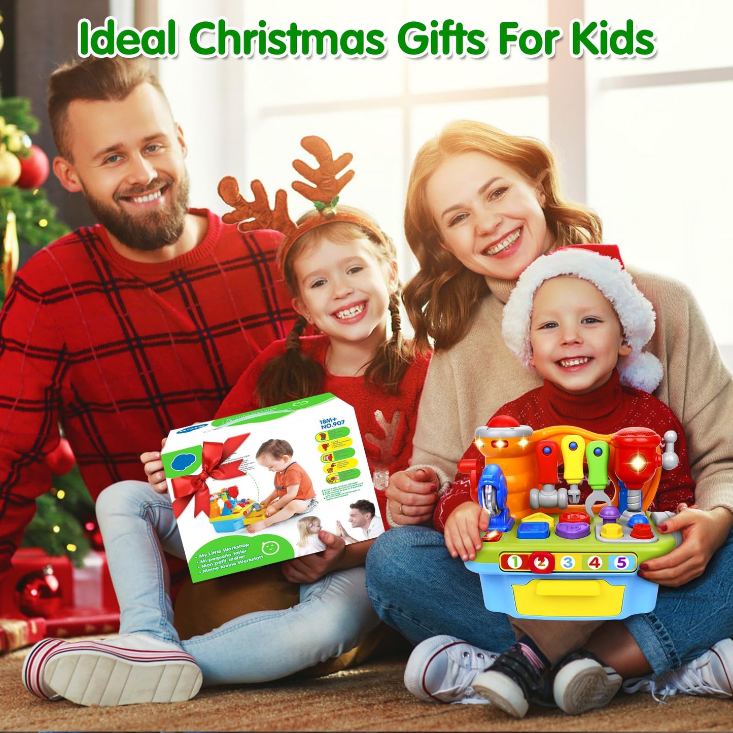 Toys for 1 Year Old Boy, Musical Learning Workbench for Toddler Toys Age 1-2, Baby Toys 12-18 Months Birthday Gifts for 1 Year O
