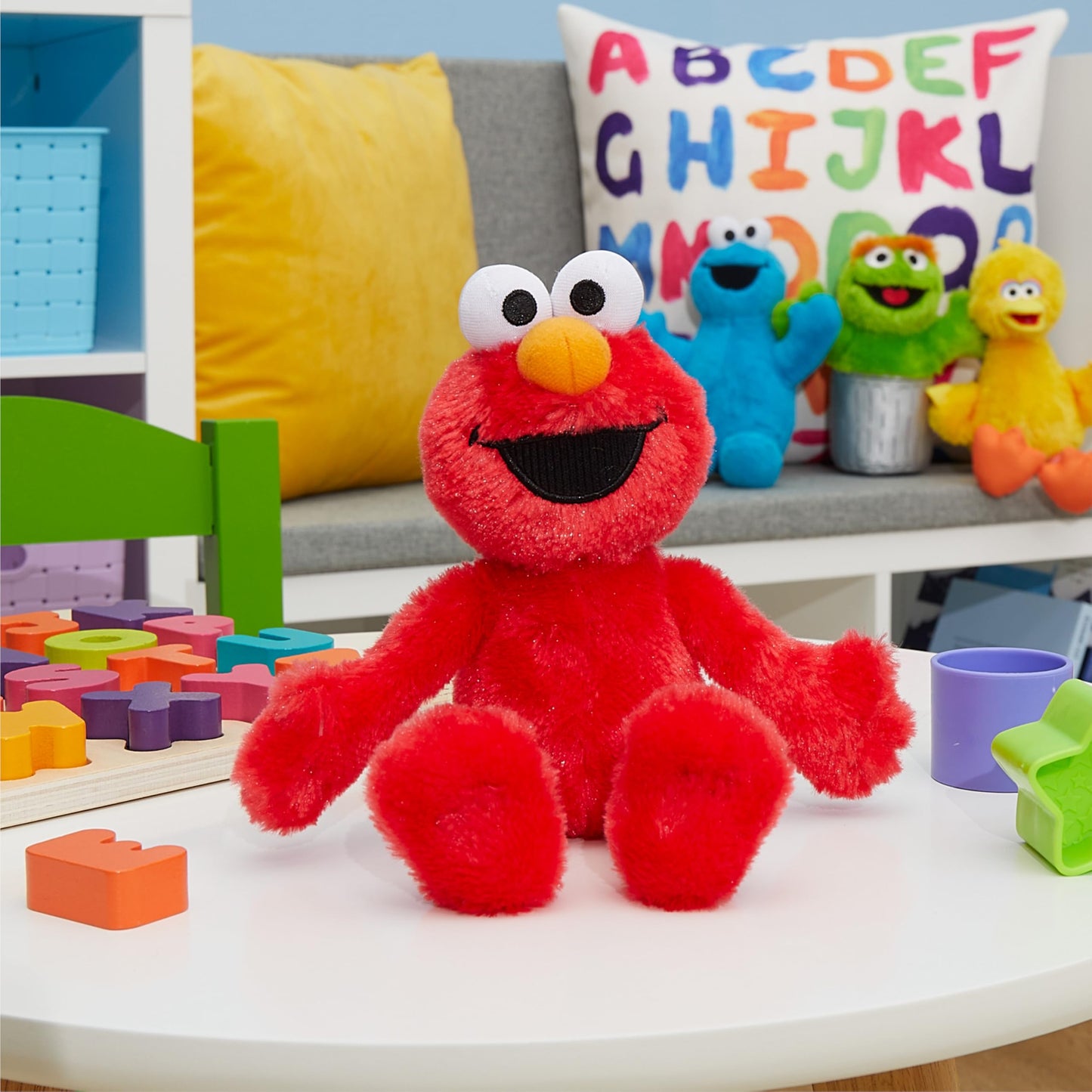 Just Play Elmo Plush Stuffed Animal, 8-inch Sustainable Red Toy for Kids, Model 57563, Ages 18 Months+