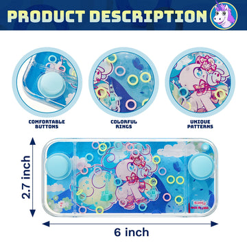 Chalyna 4 Pcs Handheld Water Games Water Ring Toys Multi Color Ring Toss Game Without Road Trip Toys Birthday Gift For Kids Party Favors Bag Fillers Pastime(Cartoon Style)