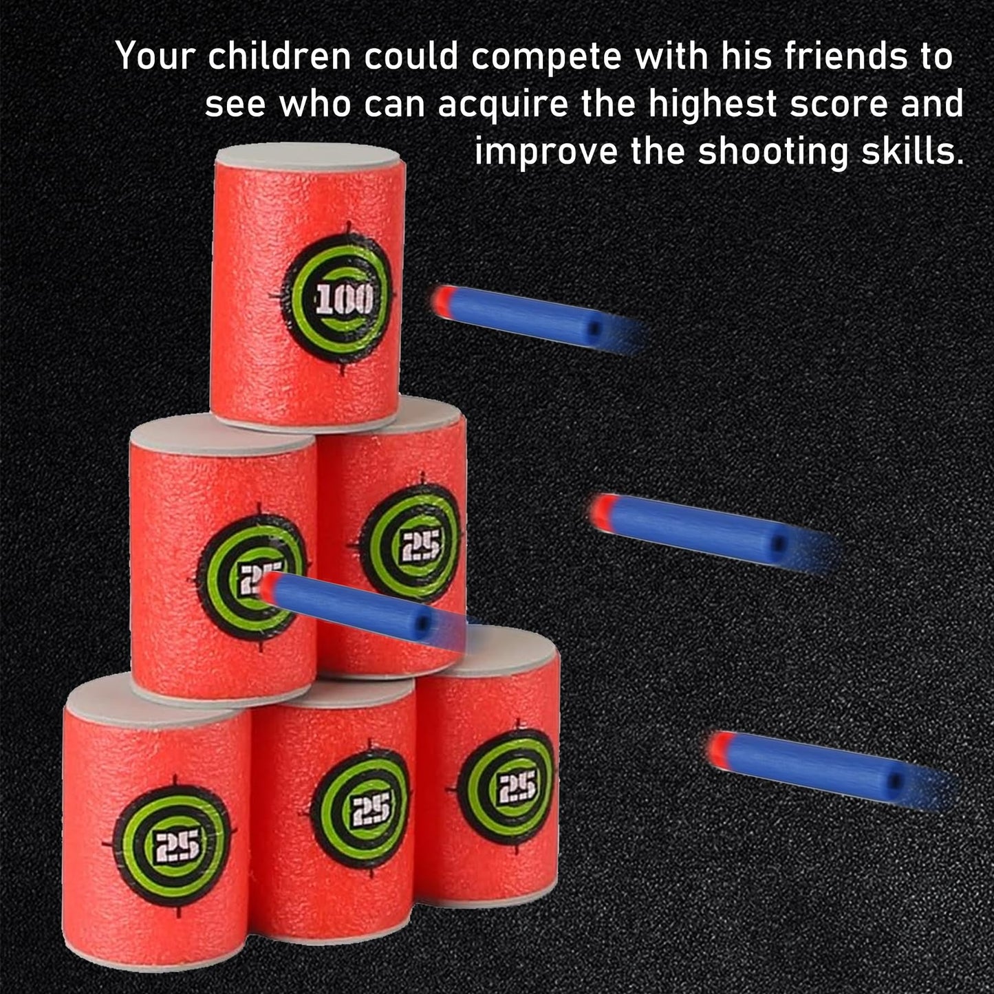 Ekind 12 Pcs Foam Can Target Compatible For Nerf Elite Series Blasters & Target Games