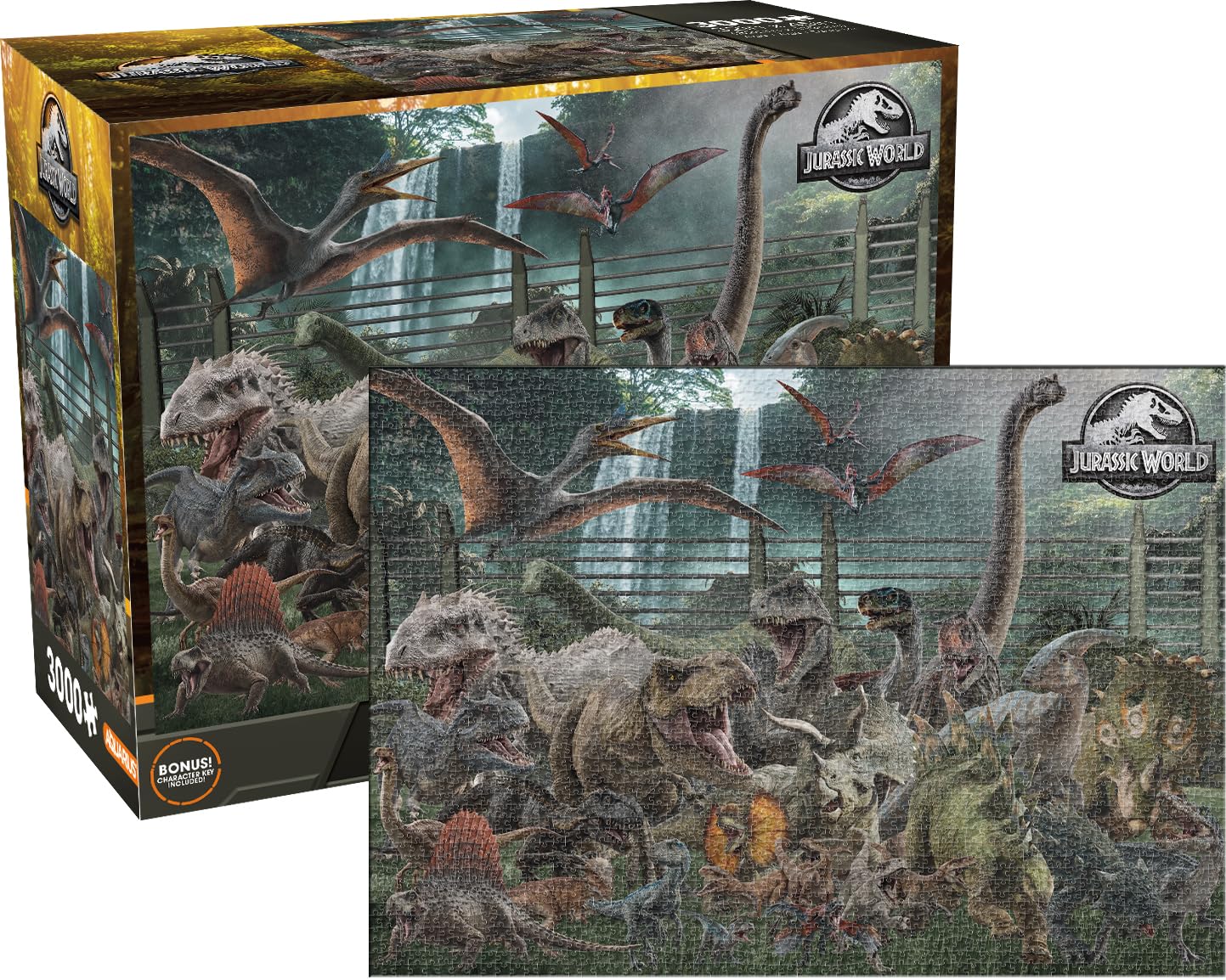 Aquarius Jurassic World Size Chart 3000Pc Puzzle (3000 Piece Jigsaw Puzzle) - Glare Free - Precision Fit - Officially Licensed Jurassic World Merchandise & Collectibles - 42X35 Inches