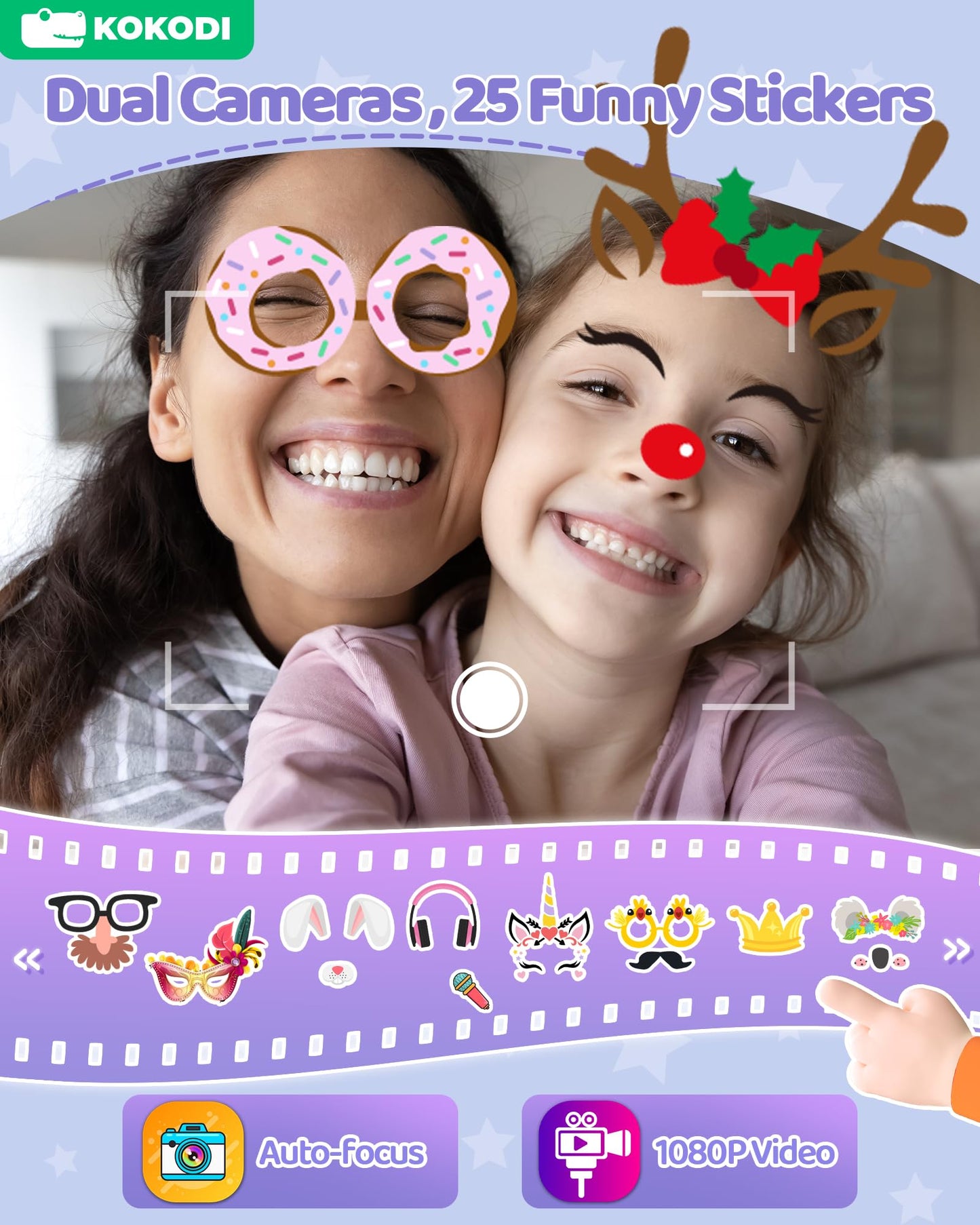 KOKODI Kids Smart Phone Toys, Birthday Gifts Unicorn Toddler Play Phone for Girls 3-10, Touchscreen HD Cell Phone for Kids, Trav