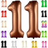 Katchon, Huge Coffee Brown 11 Balloons Number - 40 Inch, Brown Number Balloons 11 | Coffee Birthday Decorations For Boy | Brown Party Supplies | 11 Balloons Number For 11Th Birthday Party Decorations