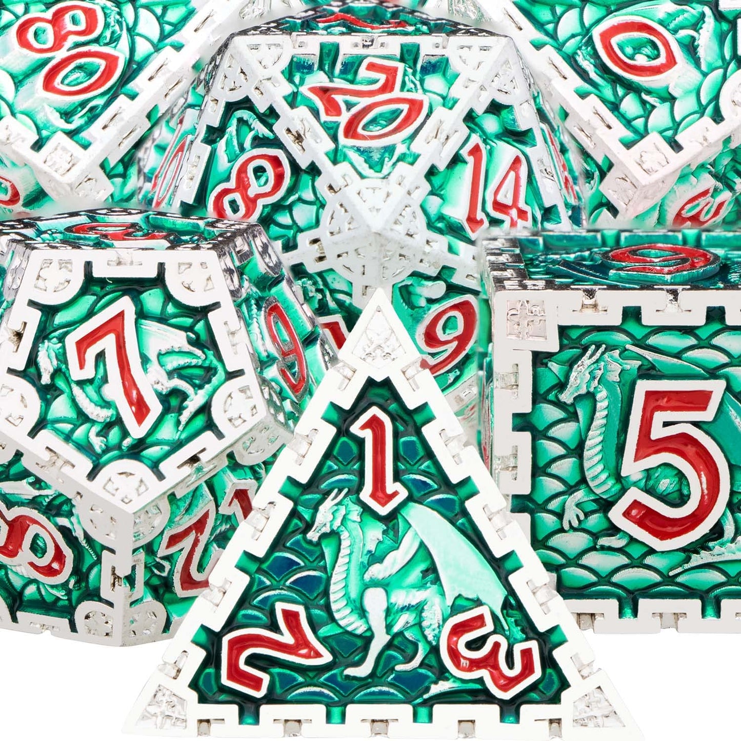 DND Metal Dice Set ARUOHHA Dungeons and Dragons Dice with Gift Box,D&D Dice Set D + D Large Polyhedral Dice for Pathfinder RPG B