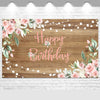 Avezano Rustic Wood Birthday Banner Happy Birthday Party Decorations Pink Floral Girls Women Banner Photo Booth Studio Props 70.