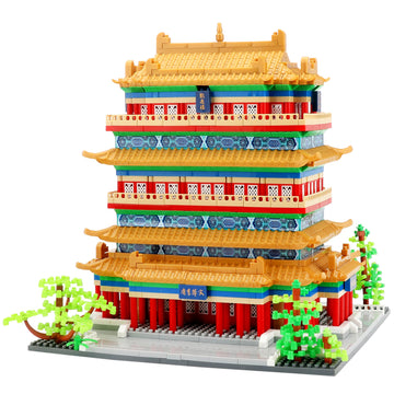 Wriyvngs Chinese Architecture Micro Building Blocks Set Stork Tower Collectible 2196Pcs Creative Toy Building Sets For Adults An