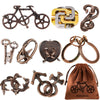 9pcs Metal Puzzle for mature-themed Disentanglement Puzzles Lock Puzzle Games Set Gift for mature-themeds Teenagers Kids