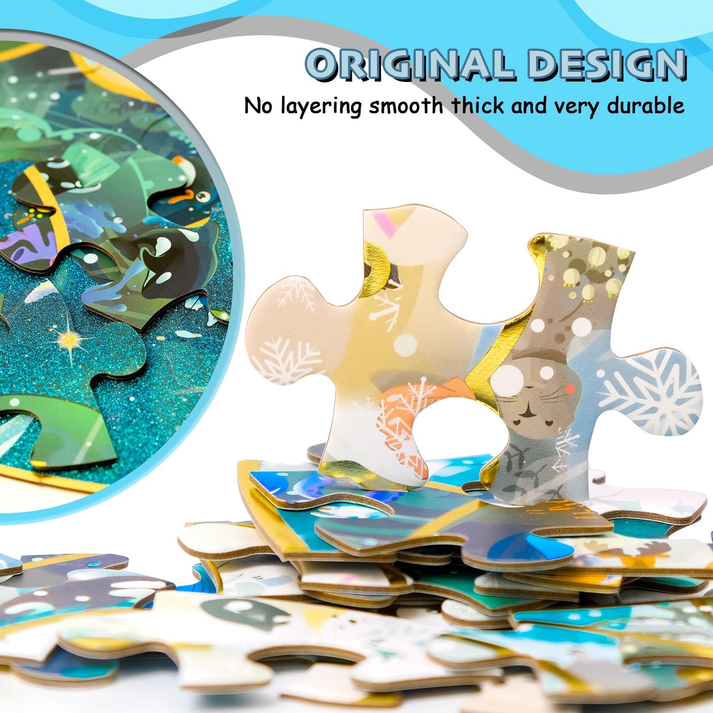 Has Floor Puzzles For Kids Ages 3+, Double-Sided Penguin And Polar Bear Shape Puzzle, Ocean World Puzzles, 48 Pieces Children Jigsaw Puzzle For Boys And Girls Gifts