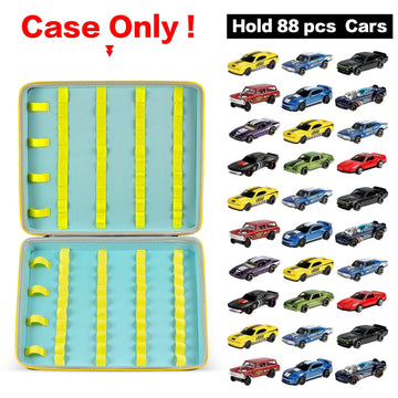 Paiyule Carrying Toys Storage Case For Hot Wheels Cars, Organizer For Matchbox Cars. Trucks&Cars Display Container For Instant Collection Holds 88 Count Mini Vehicles-Box Only