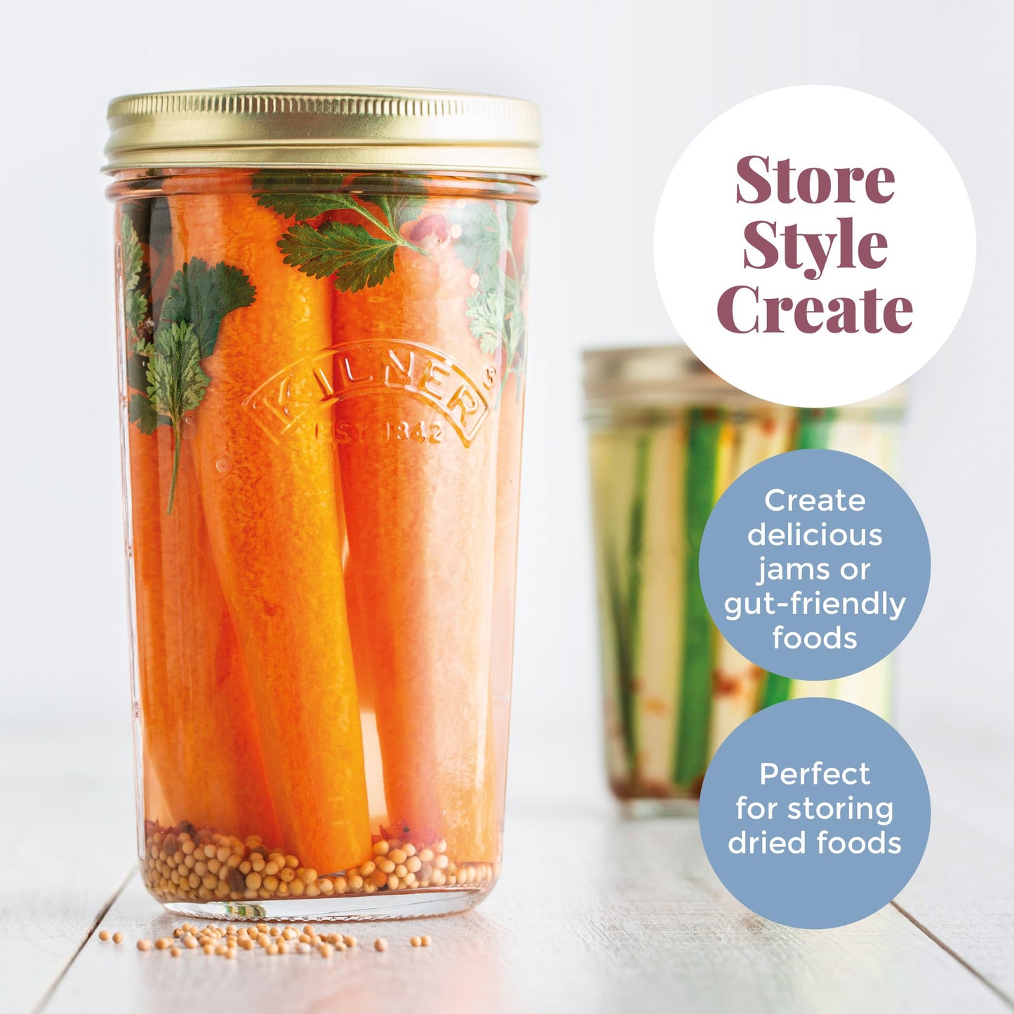 Kilner Wide Mouth Preserve Jar Screw Bands | Set of 6