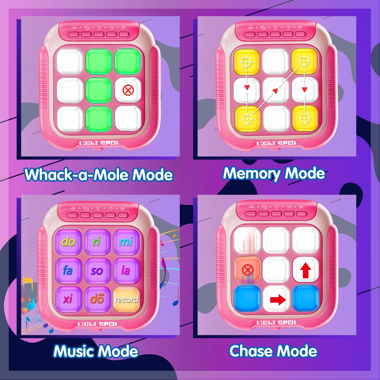 Hydrathy Tic Tac Toe Electronic Handheld Puzzle Game Console Fidget Toys W/ 7 Game Modes, Portable Fast And Fun Car Travel Press