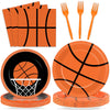 Qyeahkj 100 Pcs Basketball Birthday Party Supplies Basketball Sports Themed Party Plates And Napkins Basketball Party Decoration