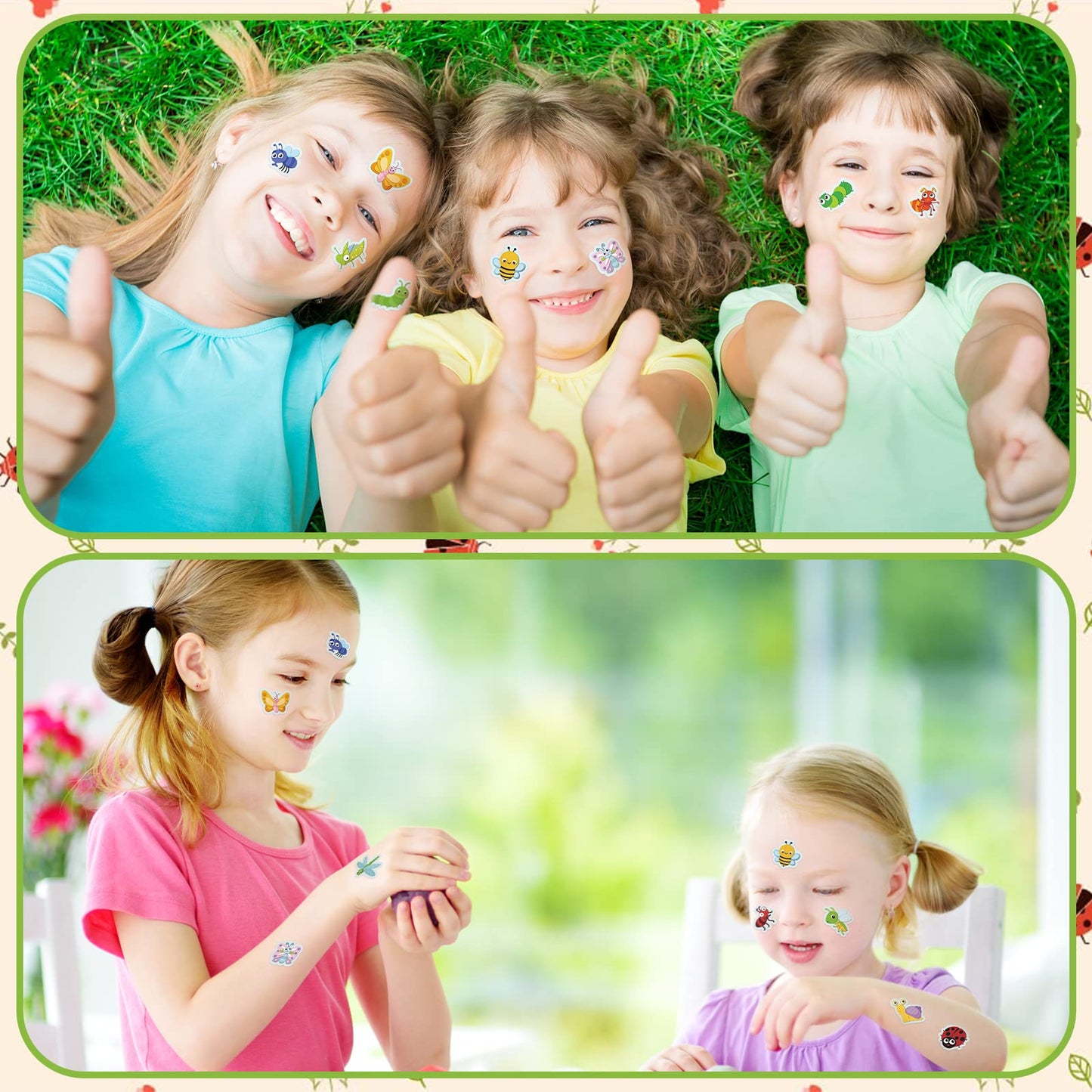 Frienda 480 Pcs Buggy For Bugs Shape Stickers For Kids Bee Ladybug Spring Butterfly Dragonfly Grasshopper Ant Snail Stickers For Spring Theme Party Classroom