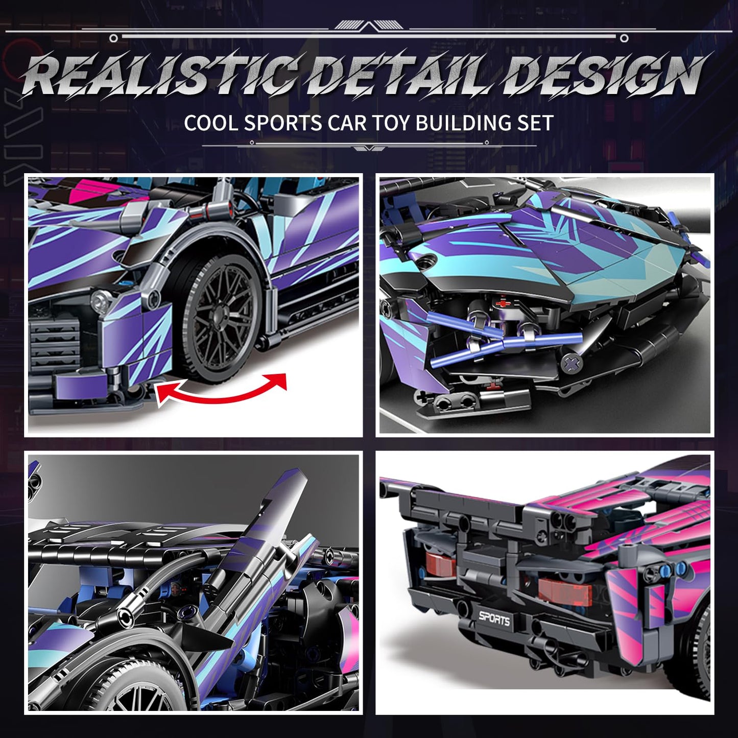 WINGIFT 1329 Piece Sports Car Building Blocks Toys Boys or mature-themeds Kits 1:14 Race Car Model Building Set mature-themed Collectible Model Cars Set to Build STEM Super Cars Sets for Boys Girls Age 6-12 8-14