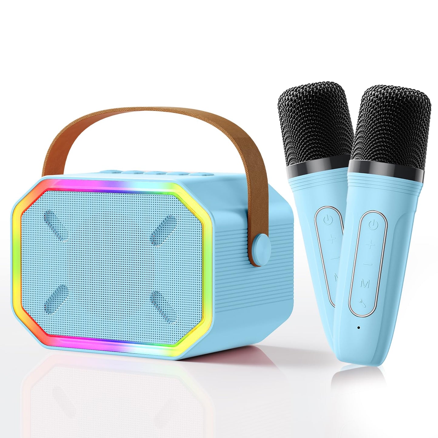 Mini Karaoke Machine With 2 Wireless Microphones:Bluetooth Karaoke Microphone For Singing - Best 2024 White Elephant Gifts For Kids Teens Adults