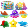 Color Changing No Hole Bath Toys For Kids Toddlers, Color Change Bath Toys For Kids Ages 4-8, Ocean Animal Toys With Drying Bag,