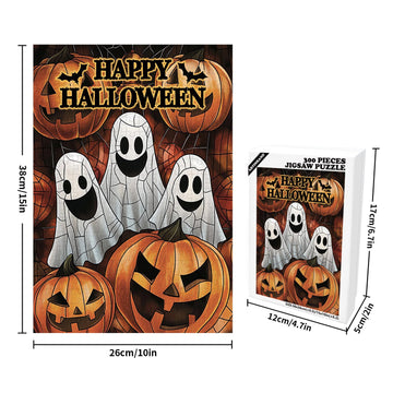 Great Jigsaw Puzzles for mature-themeds 300 Pieces Happy Halloween Ghost Pumpkin Puzzles for mature-themeds Toys Gift Family Decoration Kids Puzzle