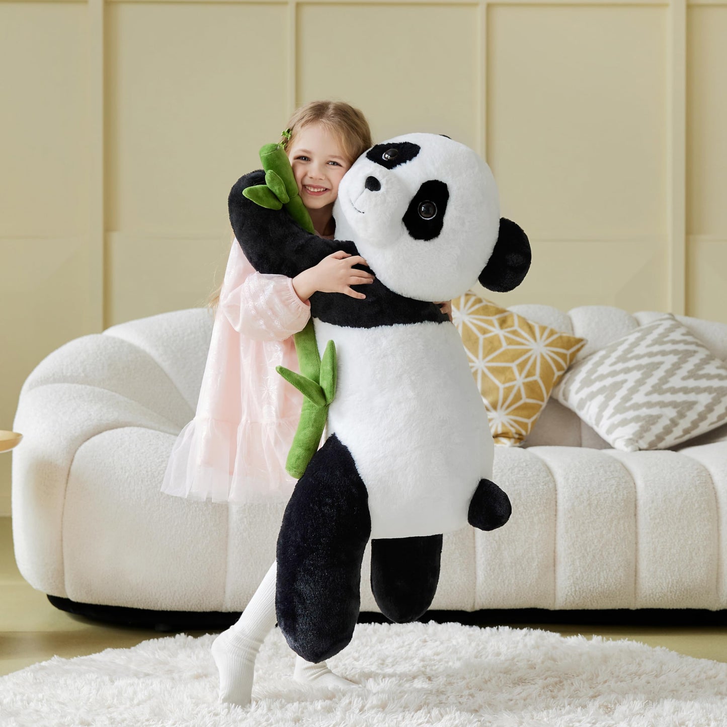 Ikasa Giant Panda Stuffed Animal Plush Toy,Big Large Jumbo Soft Toys,30' Huge Size Cute Fluffy Plushy Fat Oversized Plushie,Gifts For Kids
