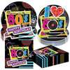 PGSWEER 60pcs Back to 80s Party Plates I Love 80s Disco Rock Party Plates Napkins Retor 80s Themed Birthday Paper Plates Suppli
