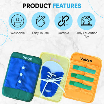 Sensory4U Learning To Dress Busy Board - Montessori-Inspired Educational Toy For Toddlers And Kids, Develops Fine Motor And Basic Life Skills