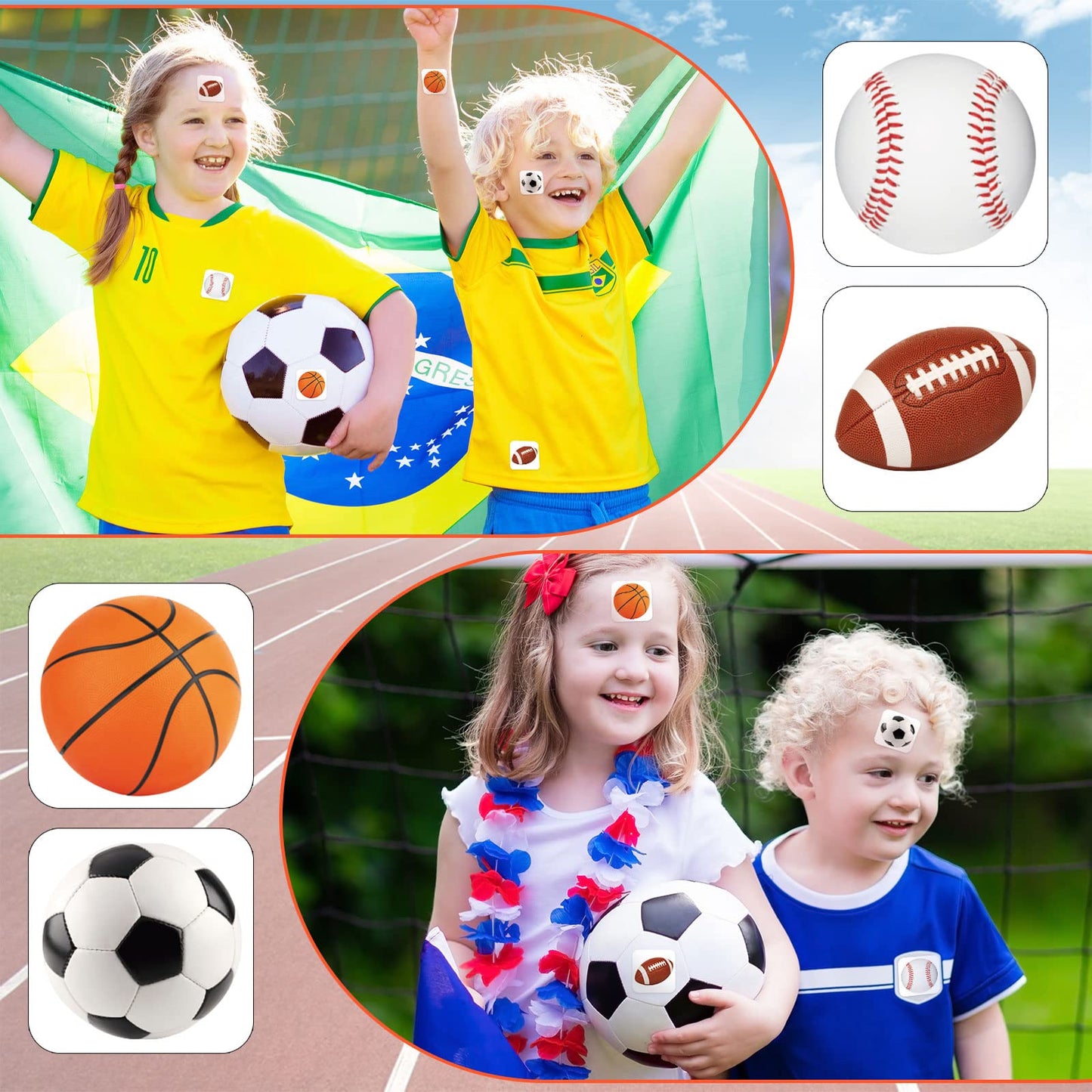 600 Pieces Sports Stickers For Kids Soccer Ball Stickers Baseball Stickers Football Stickers Basketball Football For Kids Teacher For Ball Themed Birthday Party Classroom Decorations(Multiple Balls)