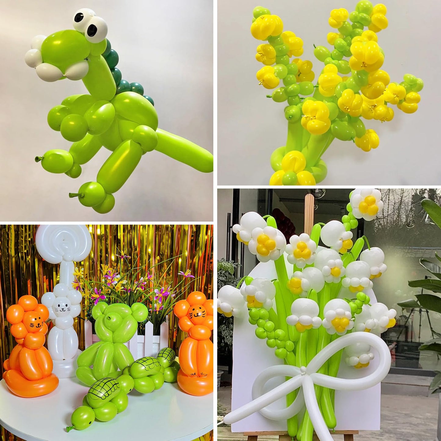 Hykjnbw Light Green Long Balloons For Balloon Animals, 260 Balloons Art Kit For Twisting, Skinny Modeling Balloons Supplies For