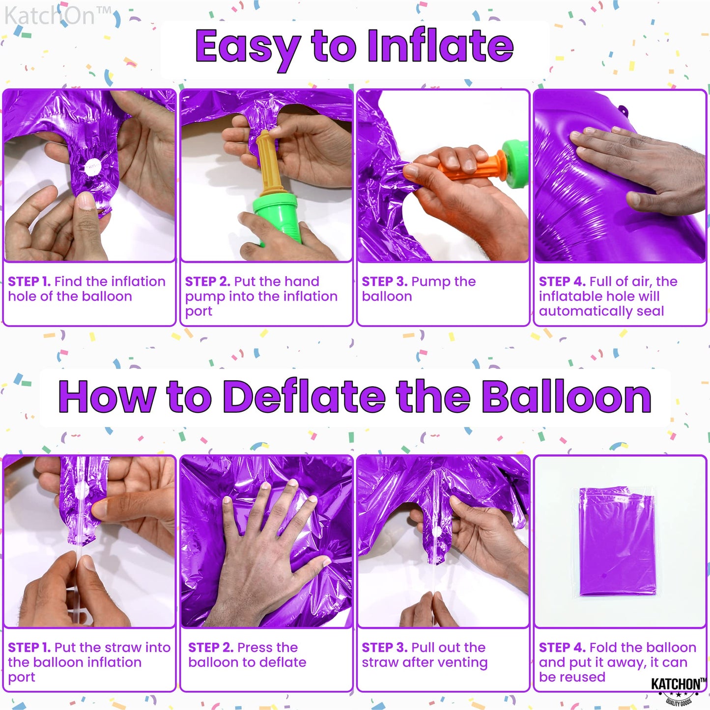 Katchon Purple 2-Piece Number 15 Balloon Set - 40 Inch, 15Th Birthday & Anniversary Decorations For Girls