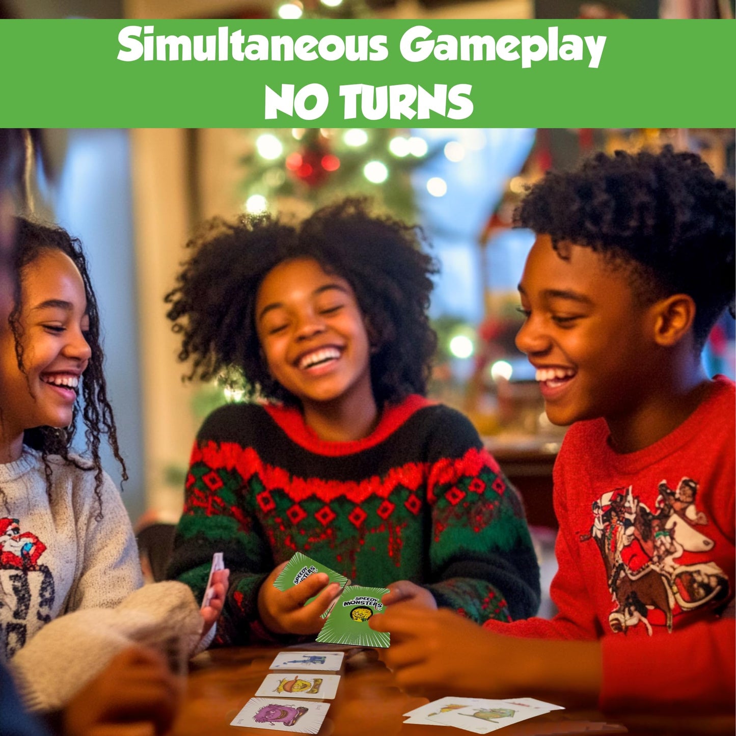 Speedy Monsters Kids Card Games Ages 6-8 2 Fun Fast-paced Card Games for Kids. Easy to Learn. No Reading Required. Simultaneously Gameplay -No Turns. For Family Night & Camping. 2-6 Players