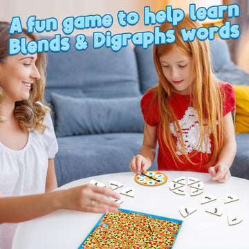 Kasfalci Blends & Digraphs Word Games,Phonics Games,Flash Cards,Speech Therapy Toys For Toddlers Kids,Learn To Read,Reading Lear