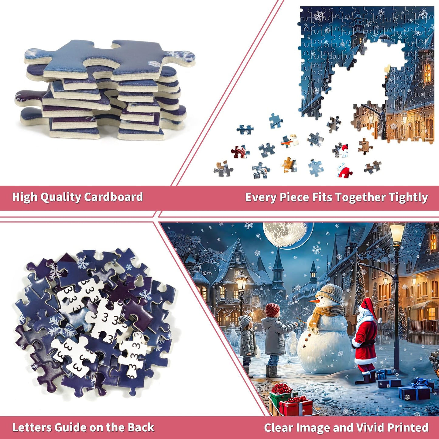 Christmas Puzzles 1000 Pieces, Christmas Eve Christmas Puzzle, Snowy Night Christmas Puzzles, Christmas Puzzles For Adults 1000
