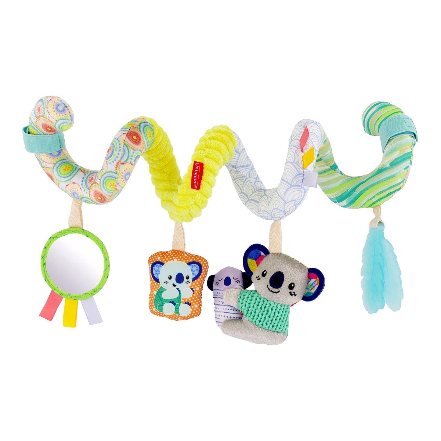 Infantino Stretch & Spiral Activity Toy - Textured Play Activity Toy For Sensory Exploration And Engagement, Ages 0 And Up, Koala