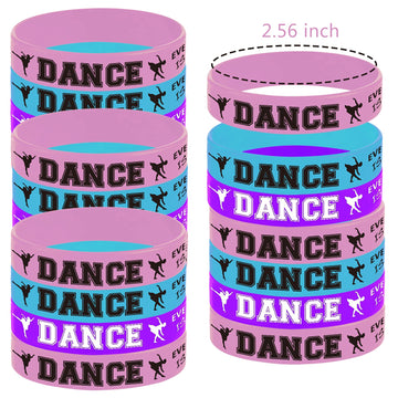 BignzwUra 24PCS Ballet Dance Party Rubber Bracelets Dacing/Dance Movements Ballerina First 21st Birthday Party Favors Supplies D