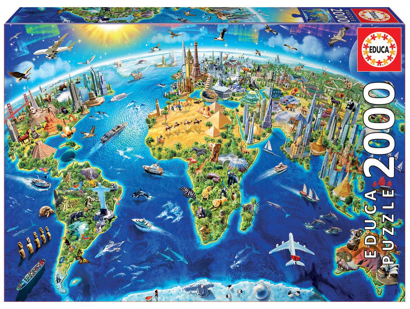 Educa 2000 World Landmarks Globe Puzzle
