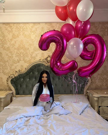 Hot Pink 9 Balloon, Number Balloons 40 Inch, 9Th Giant Birthday Decorations For Girls,19Th 29Th Party Decorations Supplies, Numb