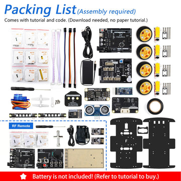 Freenove 4Wd Car Kit With Remote (Compatible With Arduino Ide), Line Tracking, Obstacle Avoidance, Ultrasonic Sensor, Wireless C
