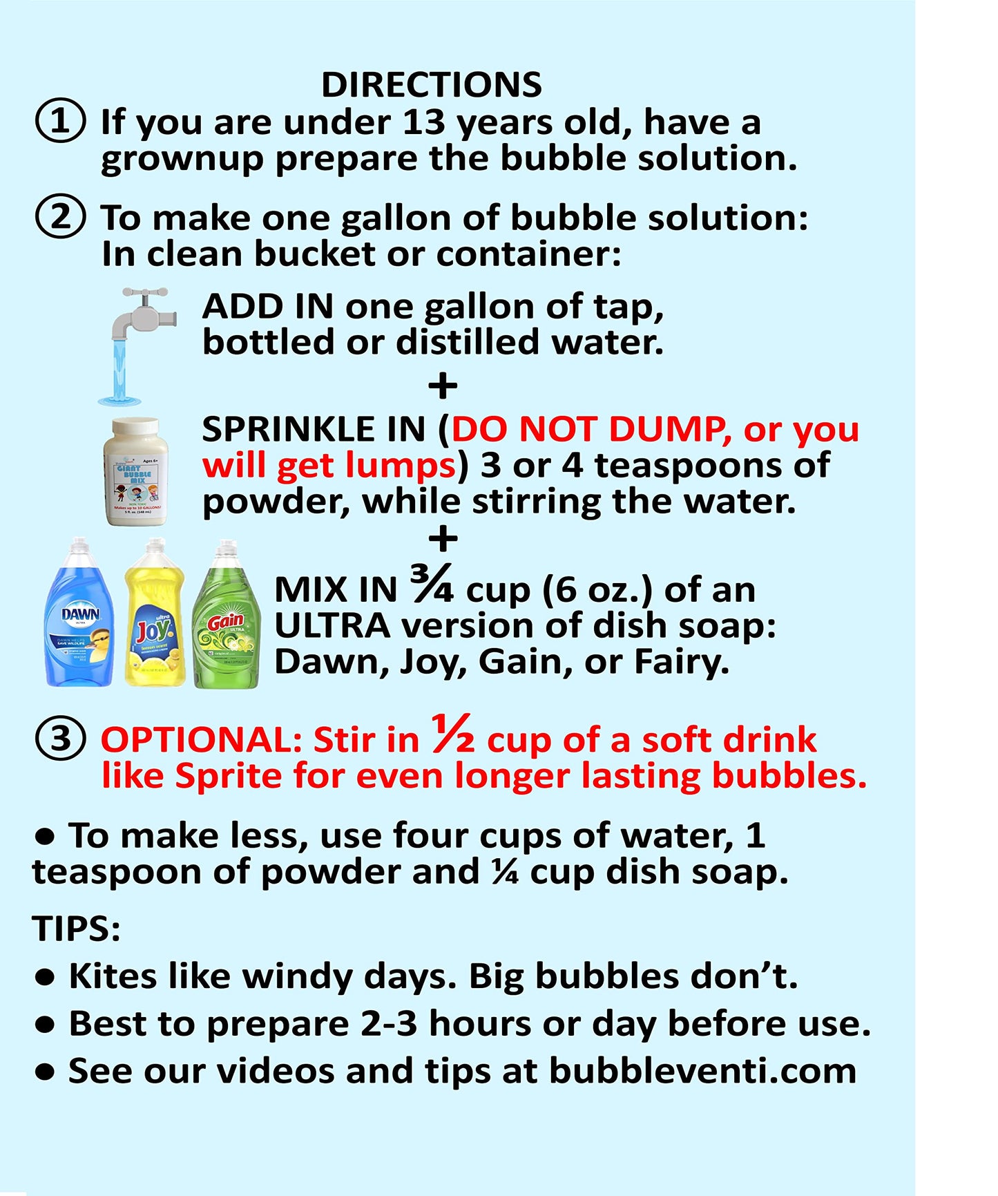 | Made In Usa | Includes Two Wooden Wands, A Tips/Tricks Booklet, And 1 Large Bottle Of Bubble Mix - Makes Gallons Of Big Bubble Solution For Parties And Fun (Party: 2 Wands And Large Mix)