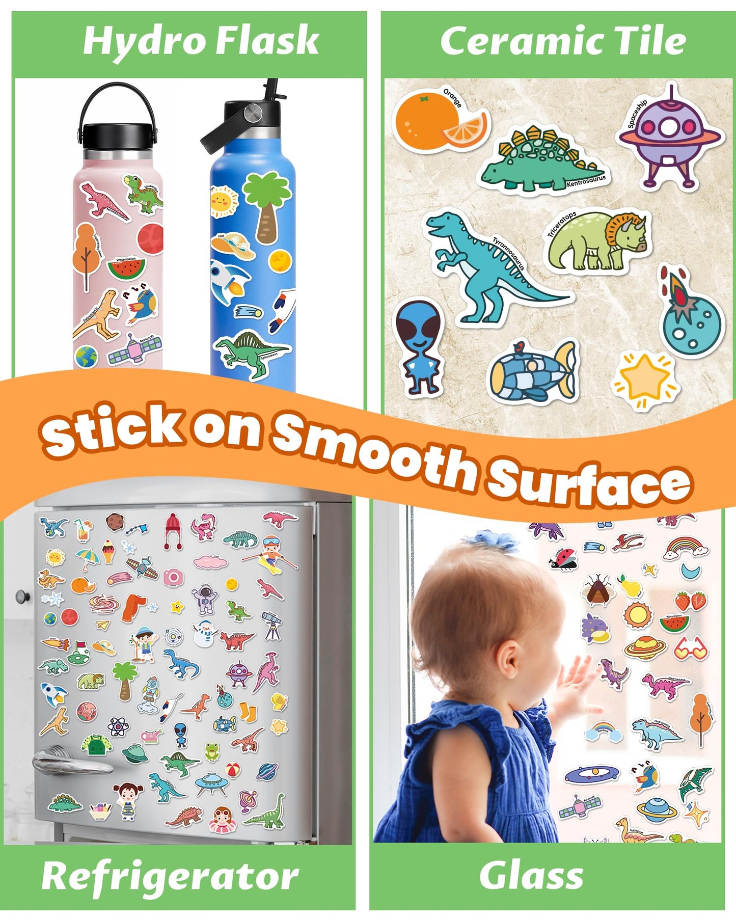 Walenced Jelly Reusable Sticker Book For Toddlers 2-4 Years, 3 Sets Stickers For Kids, Toddler Sticker Book Ages 1-3, 96 Pcs Tod
