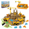 WICOTOO Sand Construction Kit,Sandbox,2.2lbs Magic Sand W/4 Take Apart Construction Trucks,Tower Crane,8 Sand Molds,4 Worker Fig