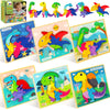 Toy Life Wooden Puzzles For Toddlers 2-4, 6 Pack Dinosaurs Puzzles For Toddler 1-3, Kids Montessori Toys For 1 2 3 Year Old, Edu