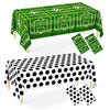 Wnink 4 Pack Soccer Plastic Tablecloth Soccer Party Decorations Disposable Rectangle Soccer Grass Table Cover Soccer Pattern Soc