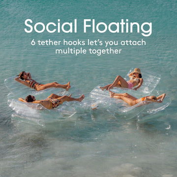 Funboy Giant Super Clear Chaise Lounger Pool Float, 1-2 Person Size