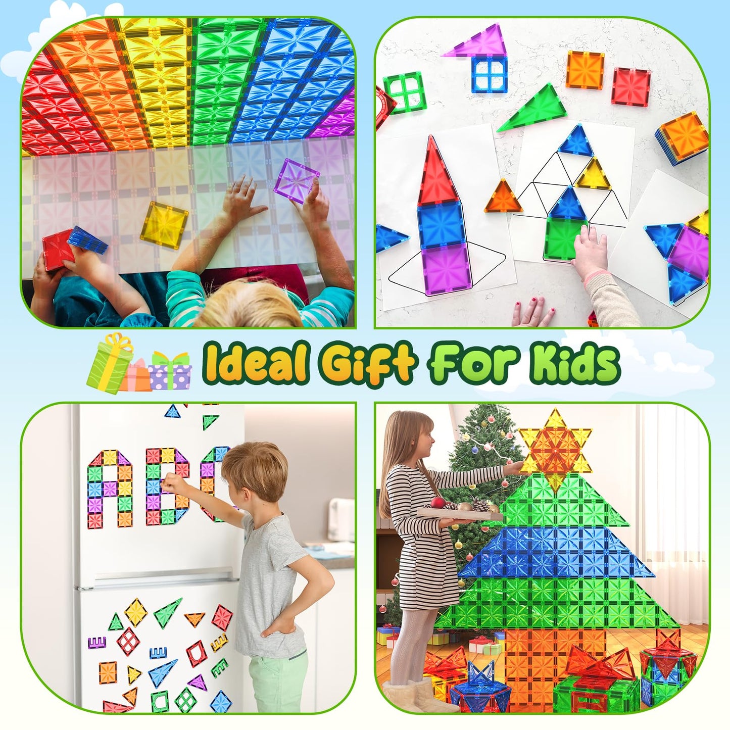 Diamond Magnetic Tiles Kids Toys For Toddlers Stem Magnetic Blocks Building Toys Preschool Sensory Montessori Learning Toys For
