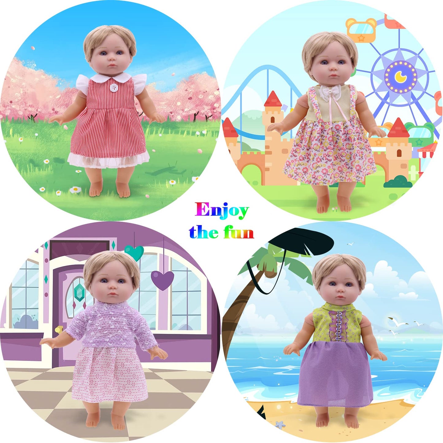 Alive Baby Doll Clothes And Accessories - 12 Sets Girl Doll Princess Dress For 12 13 14 Inch Doll Clothes - Cute Alive Doll Accessories Outfits For Little Girls Christmas Birthday Present